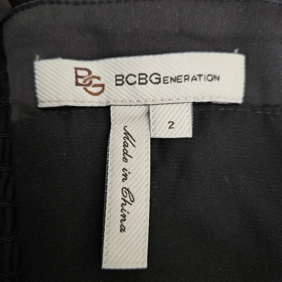 BCBGeneration Fit Flare Dress Black Pleated Sleeveless Sweatheart ALine Sundress - Picture 7 of 10